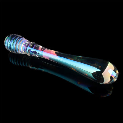 LOVETOY - TWILIGHT GLEAM GLASS DILDO- TWIN PLEASURES