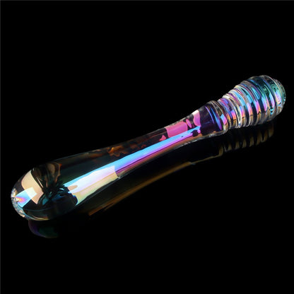 LOVETOY - TWILIGHT GLEAM GLASS DILDO- TWIN PLEASURES
