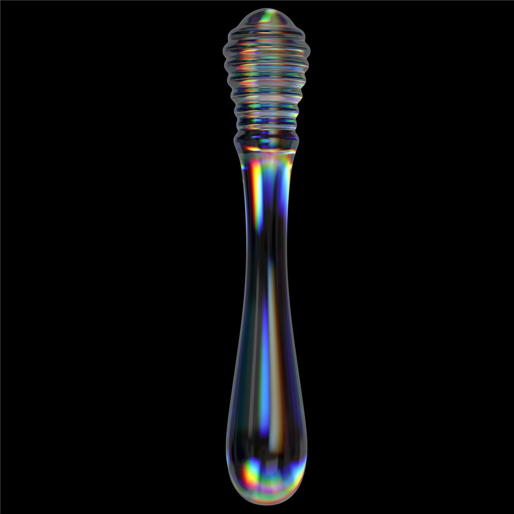 LOVETOY - TWILIGHT GLEAM GLASS DILDO- TWIN PLEASURES