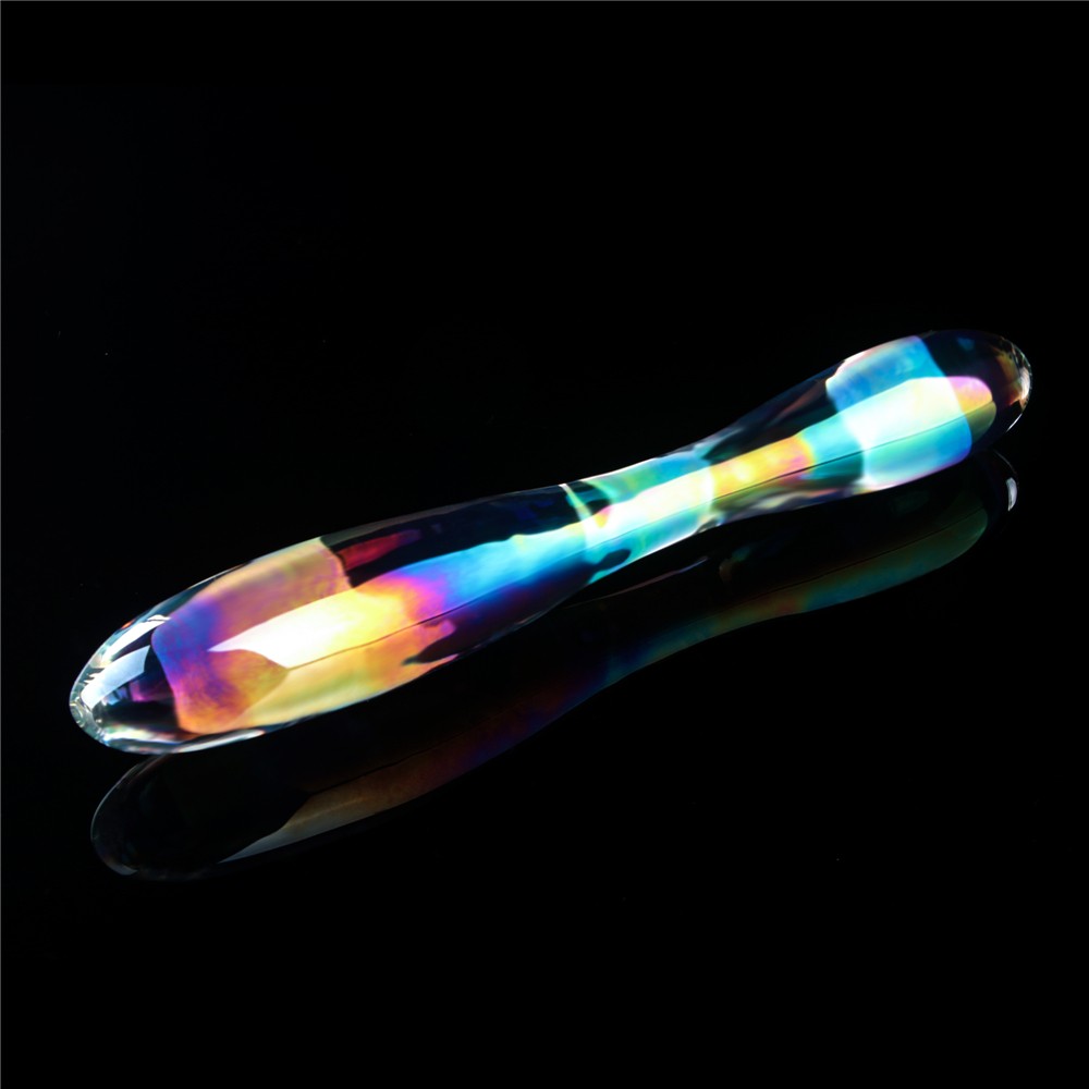 LOVETOY - TWILIGHT GLEAM GLASS DILDO- DOUBLE DELIGHT