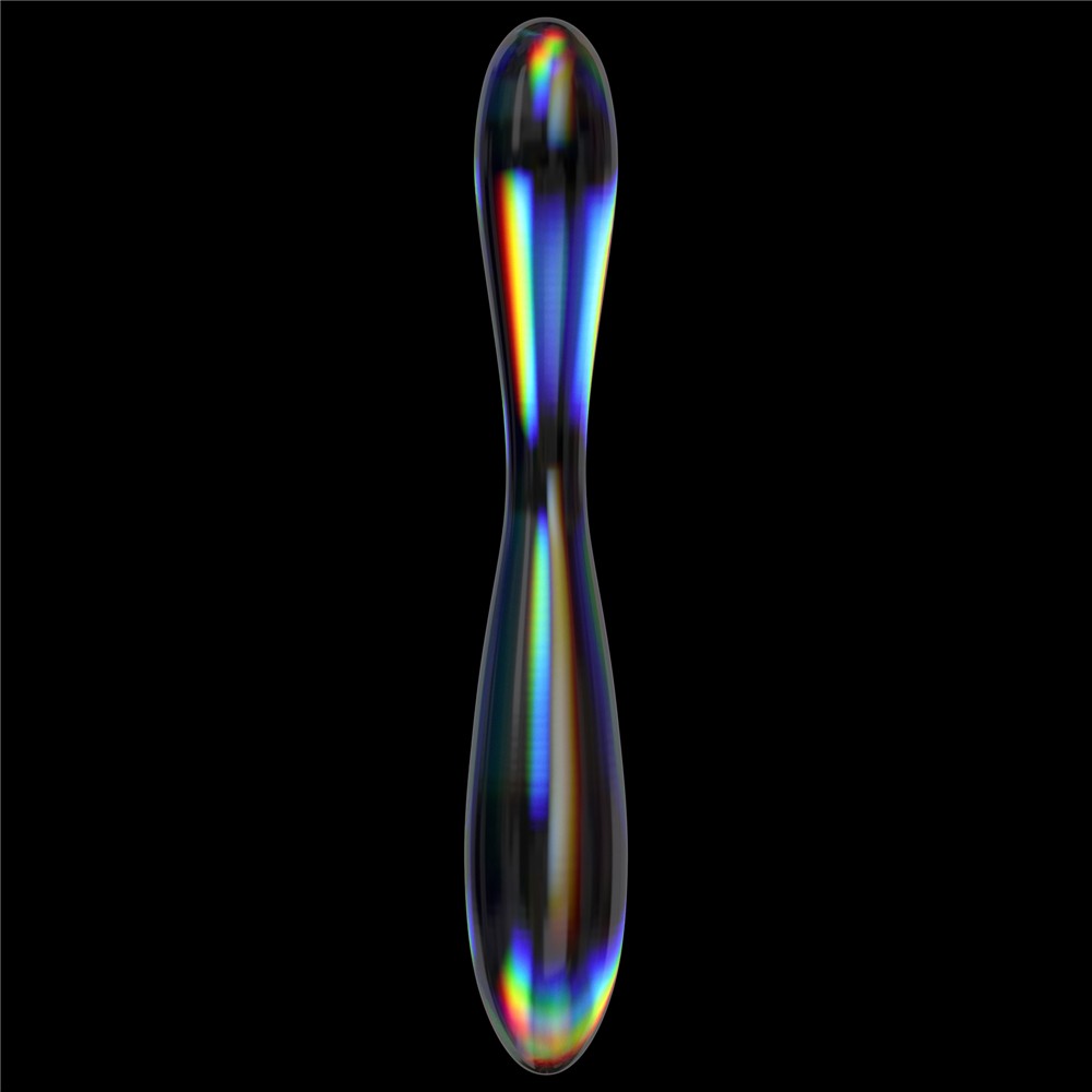 LOVETOY - TWILIGHT GLEAM GLASS DILDO- DOUBLE DELIGHT