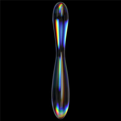 LOVETOY - TWILIGHT GLEAM GLASS DILDO- DOUBLE DELIGHT