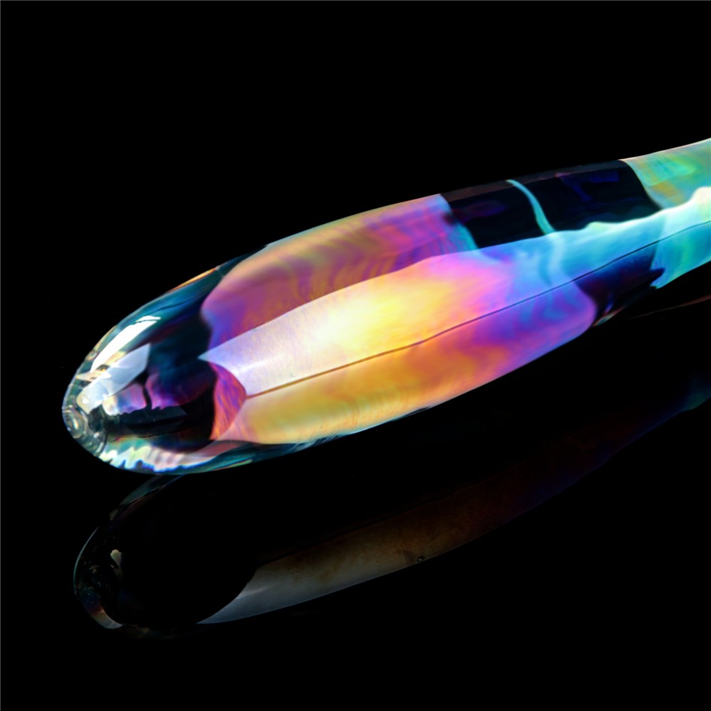 LOVETOY - TWILIGHT GLEAM GLASS DILDO- DOUBLE DELIGHT