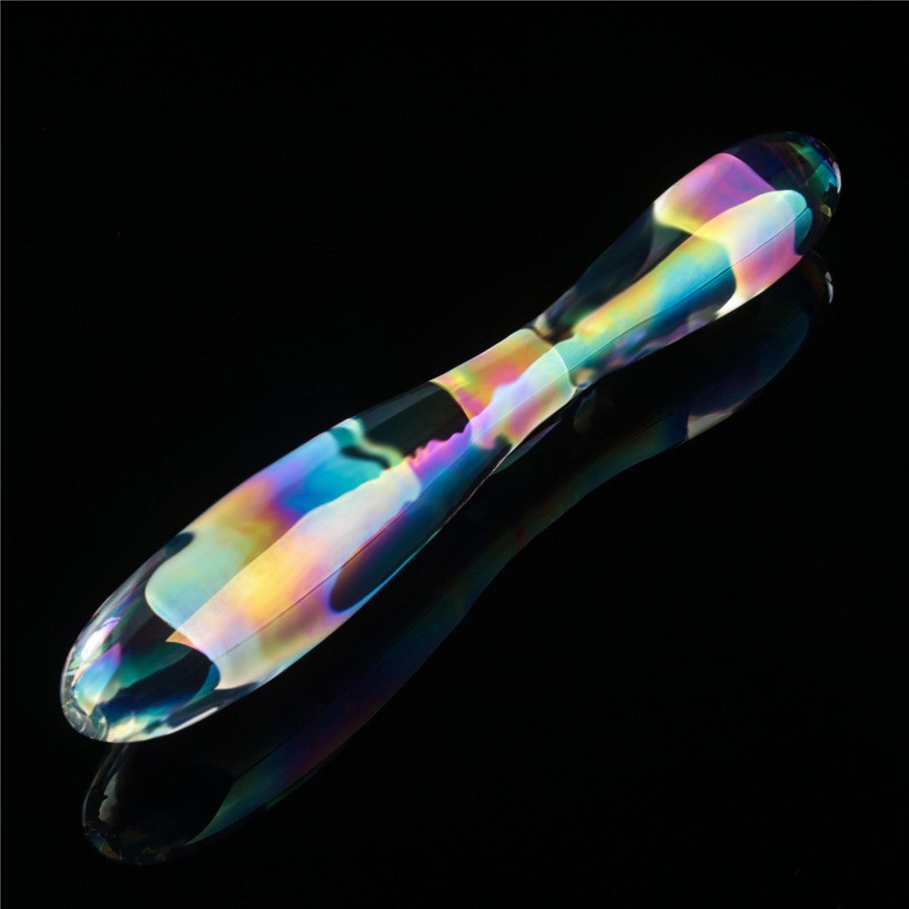 LOVETOY - TWILIGHT GLEAM GLASS DILDO- DOUBLE DELIGHT