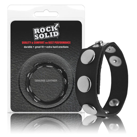 ROCK SOLID ADJUSTABLE 5 SNAP RING (BLK)