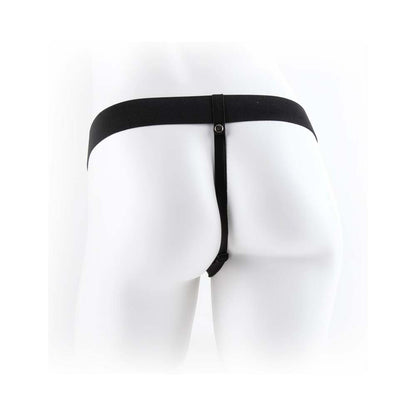 PIPEDREAM - FETISH FANTASY SERIES 7 IN. VIBRATING HOLLOW STRAP-ON WITH BALLS BEIGE/BLACK