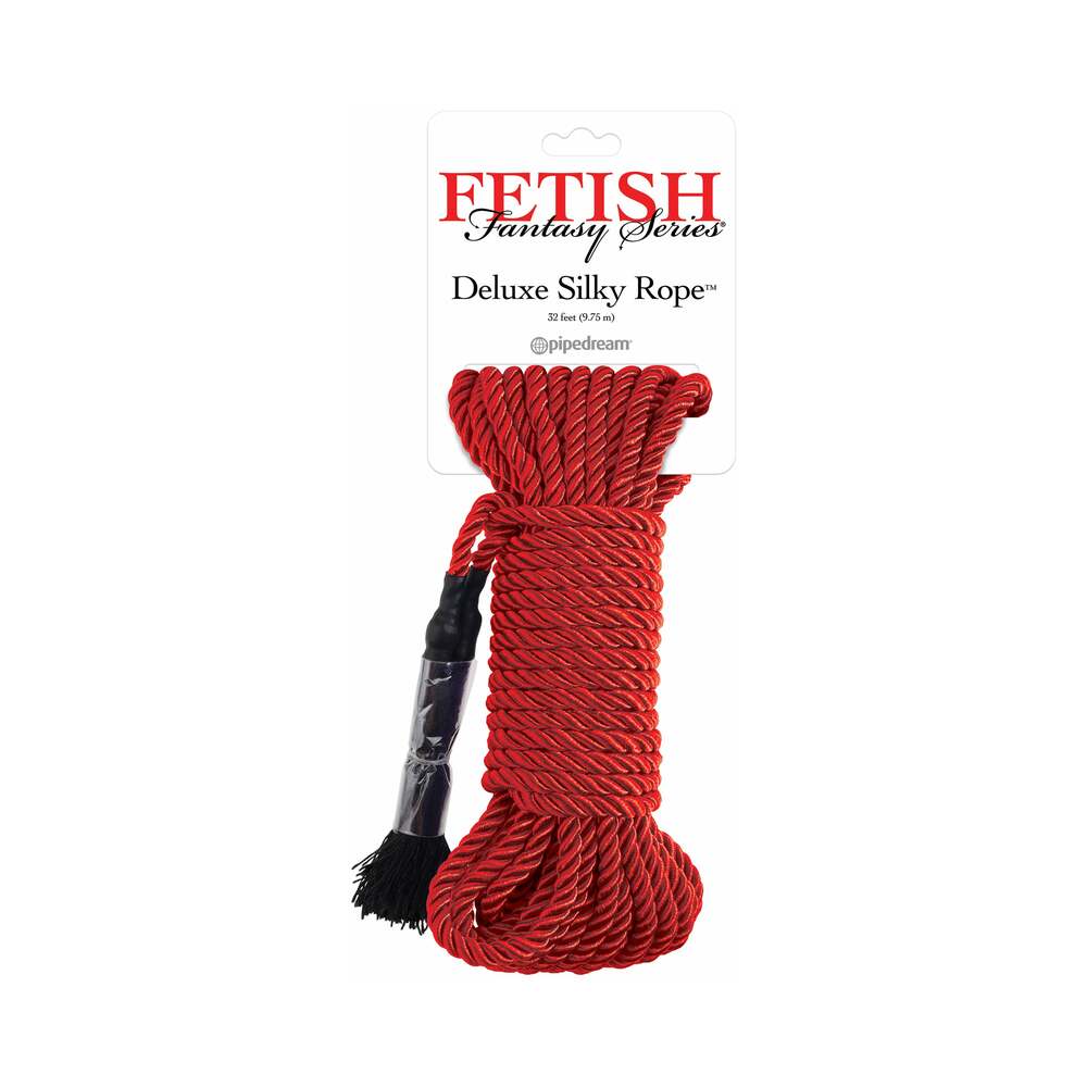 FETISH FANTASY SERIES DELUXE SILK ROPE 9.75 M / 32 FT. RED