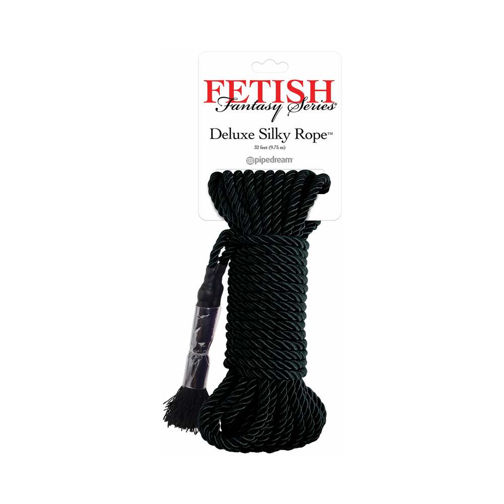 FETISH FANTASY SERIES DELUXE SILK ROPE 9.75 M / 32 FT. BLACK