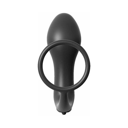 PIPEDREAM - ANAL FANTASY COLLECTION SILICONE ASS-GASM VIBRATING COCKRING & PLUG BLACK