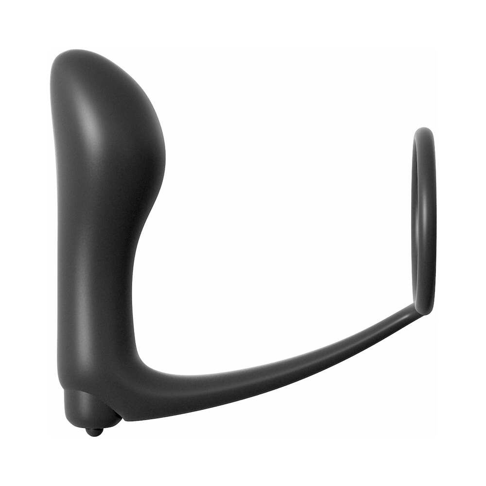 PIPEDREAM - ANAL FANTASY COLLECTION SILICONE ASS-GASM VIBRATING COCKRING & PLUG BLACK