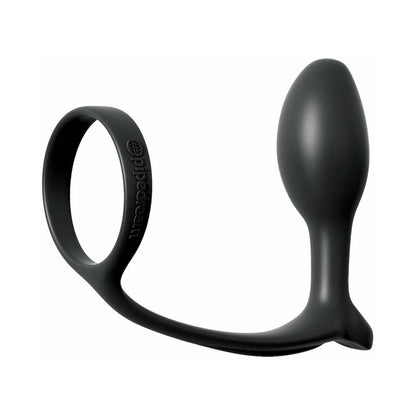 ANAL FANTASY COLLECTION SILICONE ASS-GASM COCK RING BEGINNER''S PLUG BLACK