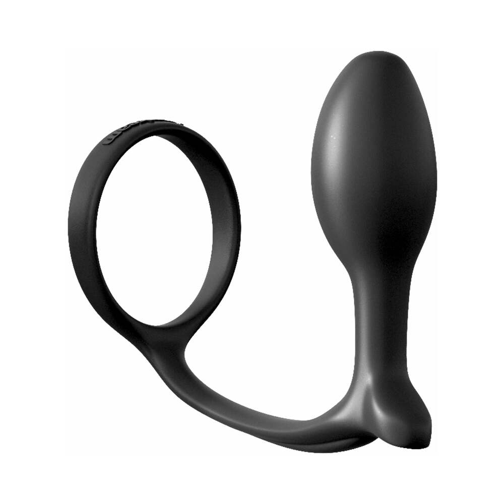 PIPEDREAM - ANAL FANTASY COLLECTION SILICONE ASS-GASM COCK RING BEGINNER''S PLUG BLACK
