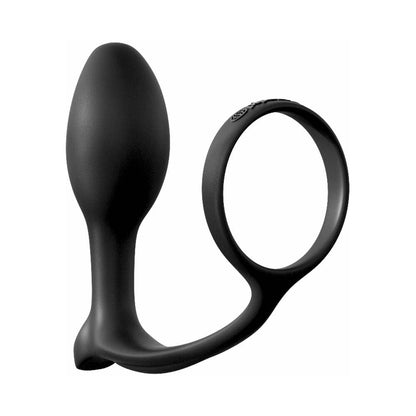 ANAL FANTASY COLLECTION SILICONE ASS-GASM COCK RING BEGINNER''S PLUG BLACK