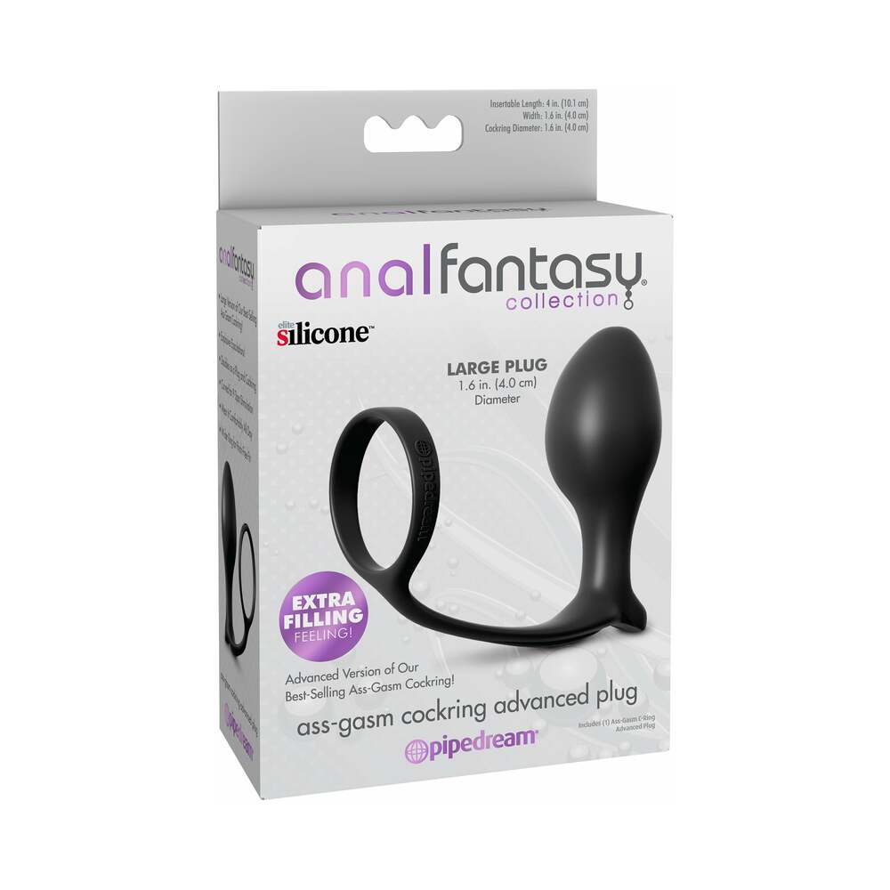 PIPEDREAM - COLECCIÓN ANAL FANTASY ANILLO PARA PENE DE SILICONA ASS-GASM TAPÓN AVANZADO NEGRO