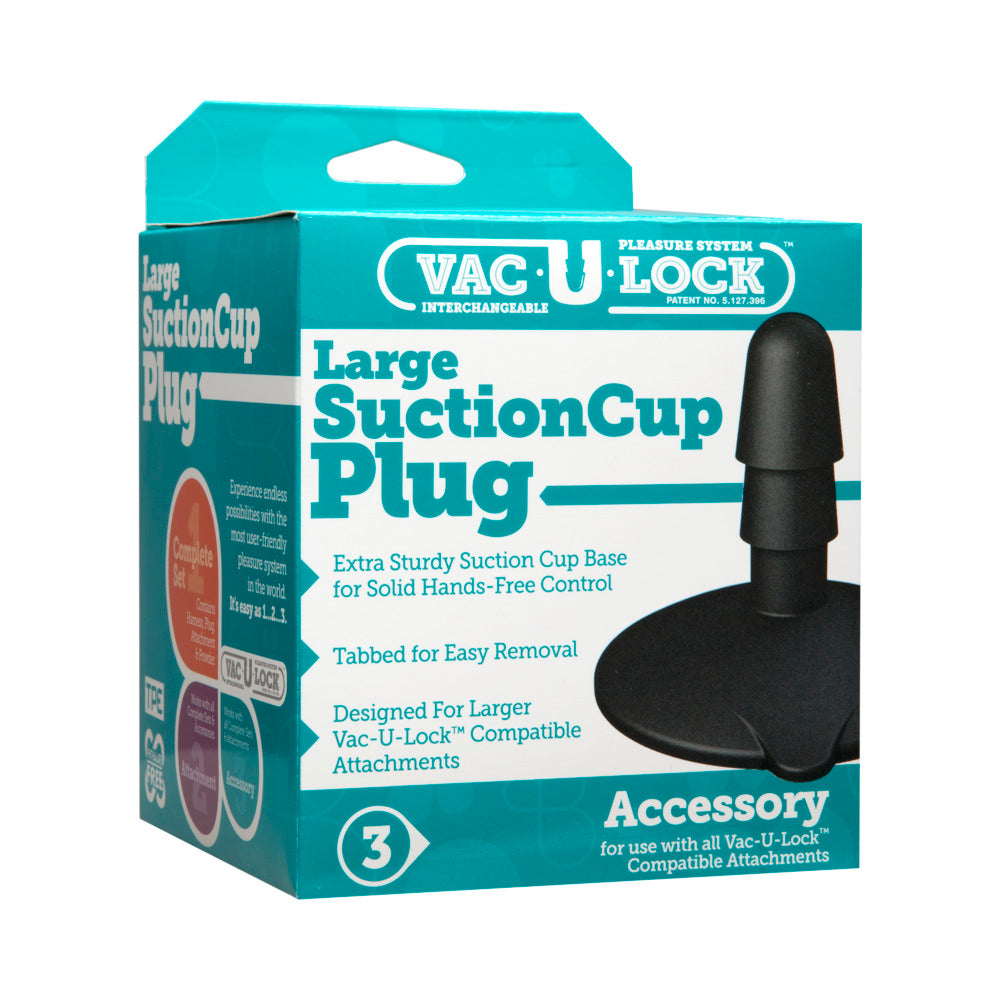 DOC JOHNSON - VAC-U-LOCK - LARGE BLACK SUCTION CUP PLUG BLACK