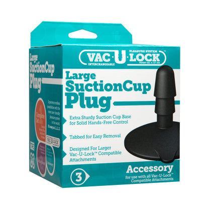 DOC JOHNSON - VAC-U-LOCK - LARGE BLACK SUCTION CUP PLUG BLACK