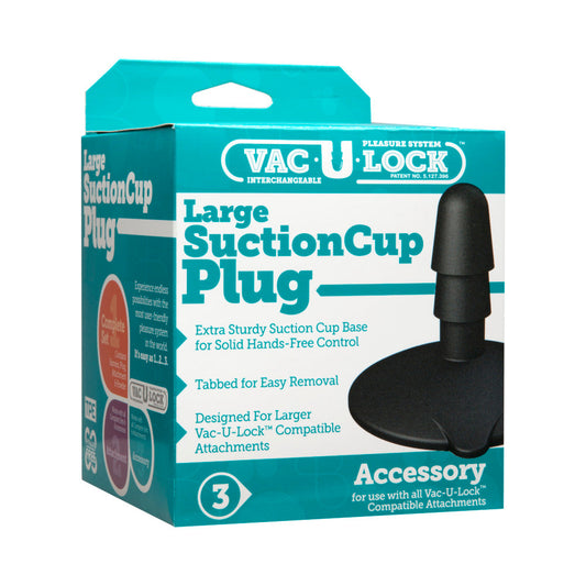 DOC JOHNSON - VAC-U-LOCK - LARGE BLACK SUCTION CUP PLUG BLACK