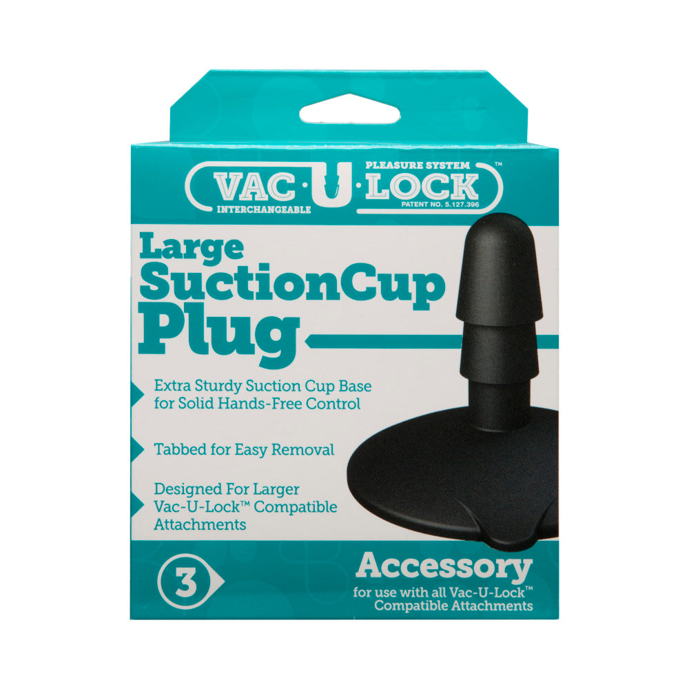 DOC JOHNSON - VAC-U-LOCK - LARGE BLACK SUCTION CUP PLUG BLACK