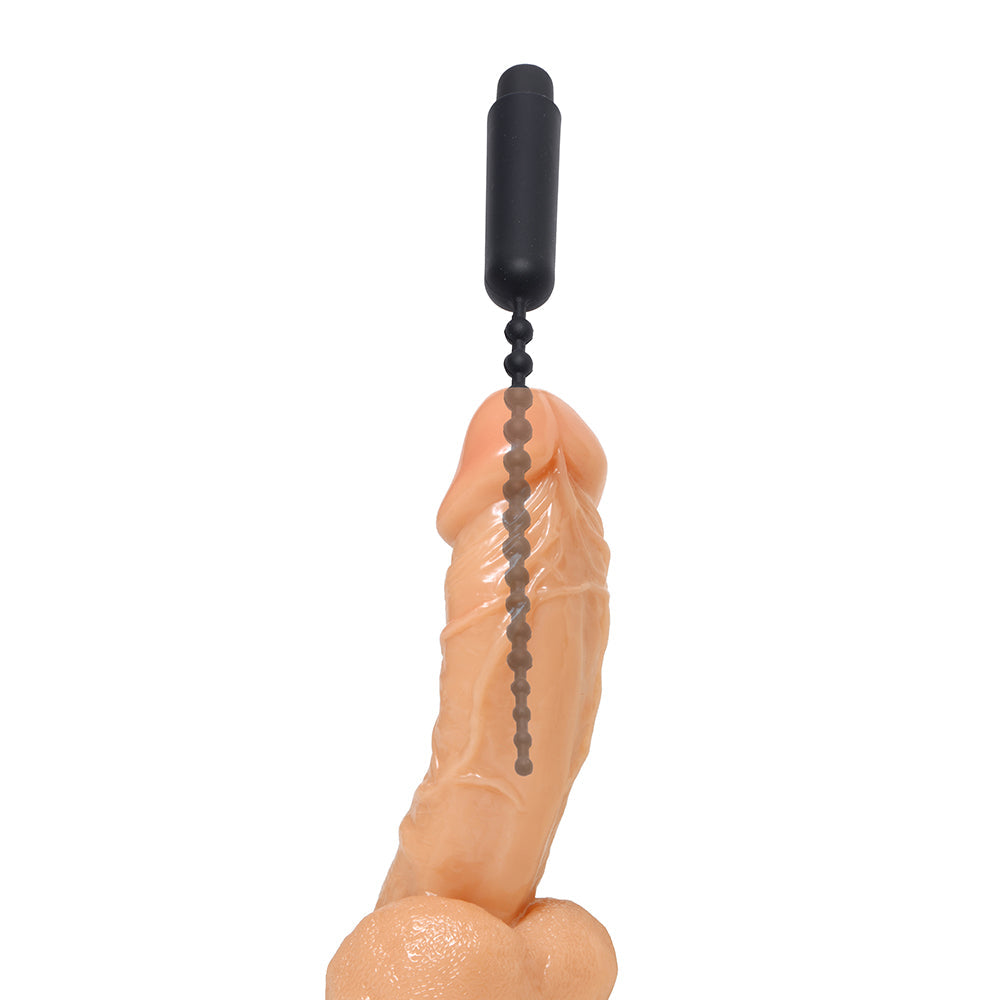 MASTER SERIES DARK ROD VIBRATING BEADED SILICONE SOUND