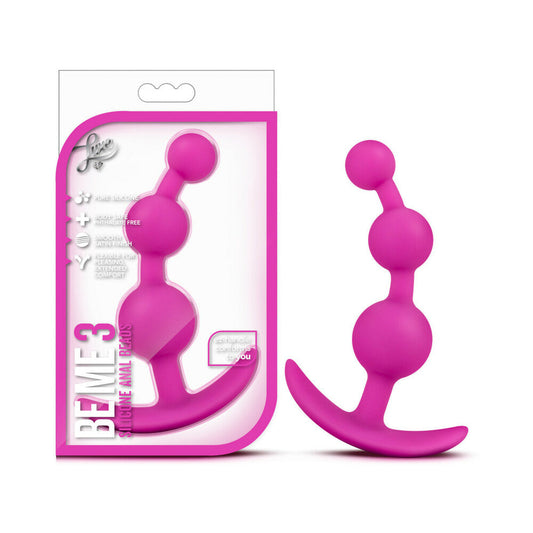LUXE BE ME 3 SILICONE ANAL BEADS PLUG PINK