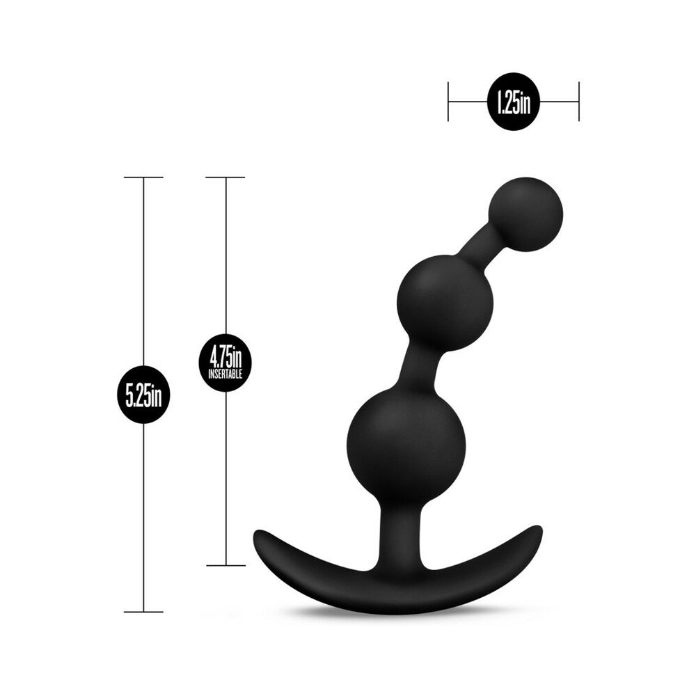 LUXE BE ME 3 SILICONE ANAL BEADS PLUG BLACK