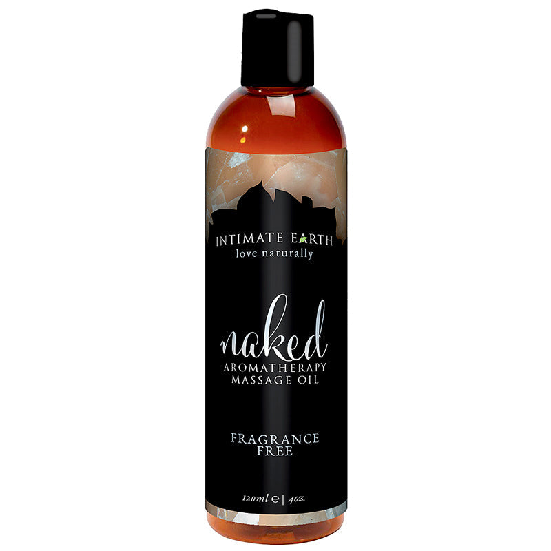 INTIMATE EARTH - NAKED FRAGRANCE FREE AROMATHERAPY MASSAGE OIL 4 OZ.