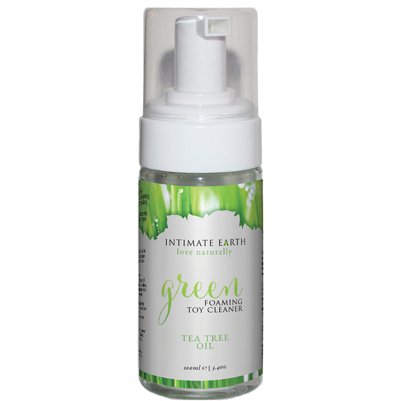 INTIMATE EARTH GREEN FOAMING TOY CLEANER WITH TEA TREE OIL 3.4 OZ.