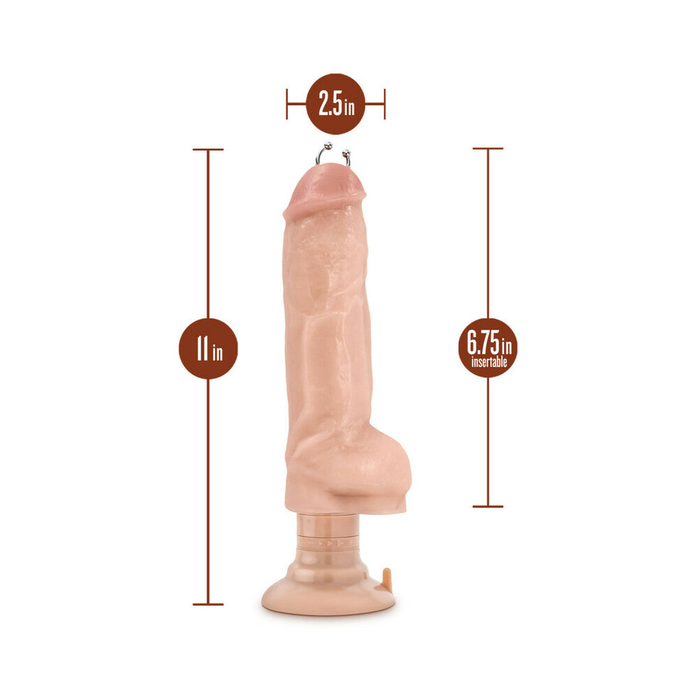 BLUSH - LOVERBOY BAD BOY NEXT DOOR PIERCED DILDO VIBRADOR DE 11 PULGADAS CON TESTÍCULOS BEIGE