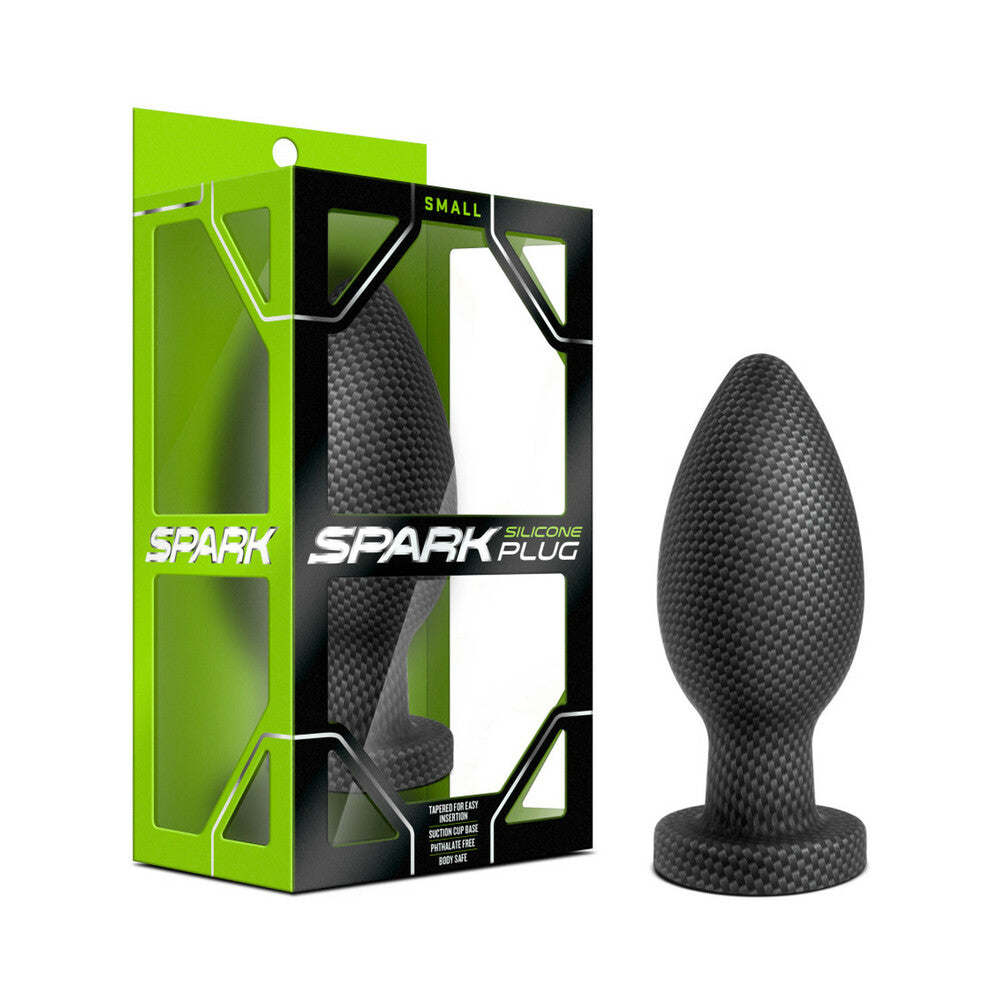 SPARK SILICONE ANAL PLUG SMALL CARBON FIBER