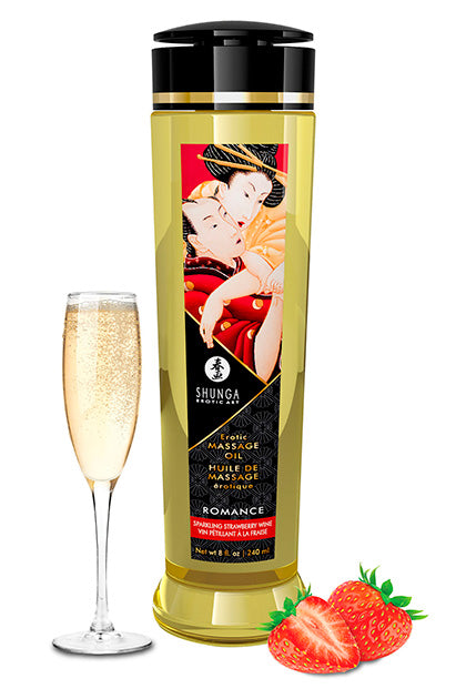 Shunga Massage Oil Romance - Fresas con Champaña