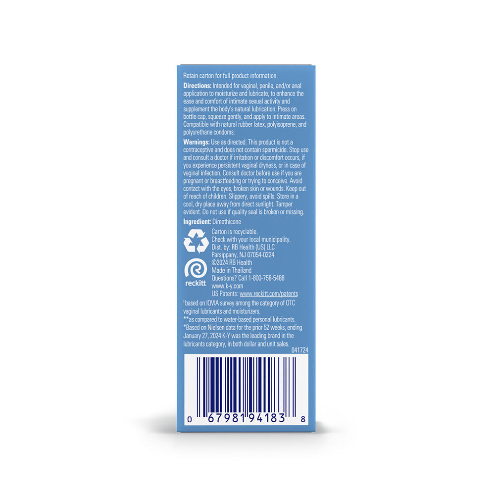 K-Y - TRUE FEEL LUBRICANTE ÍNTIMO DE SILICONA PREMIUM EN GEL 1.5OZ.