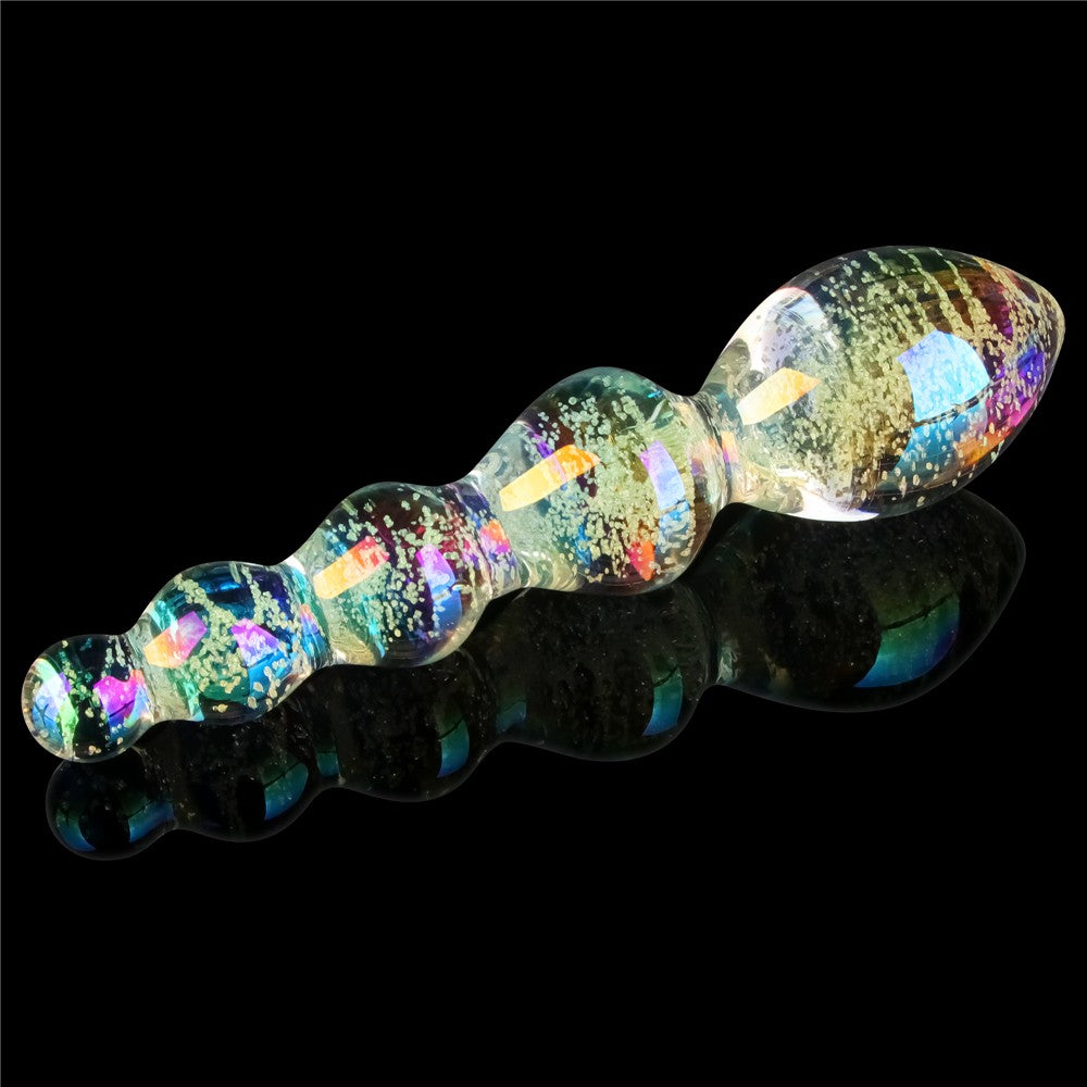 LOVETOY - GLOW-IN-THE-DARK TWILIGHT GLEAM GLASS DILDO-TANTALIZING ORBS
