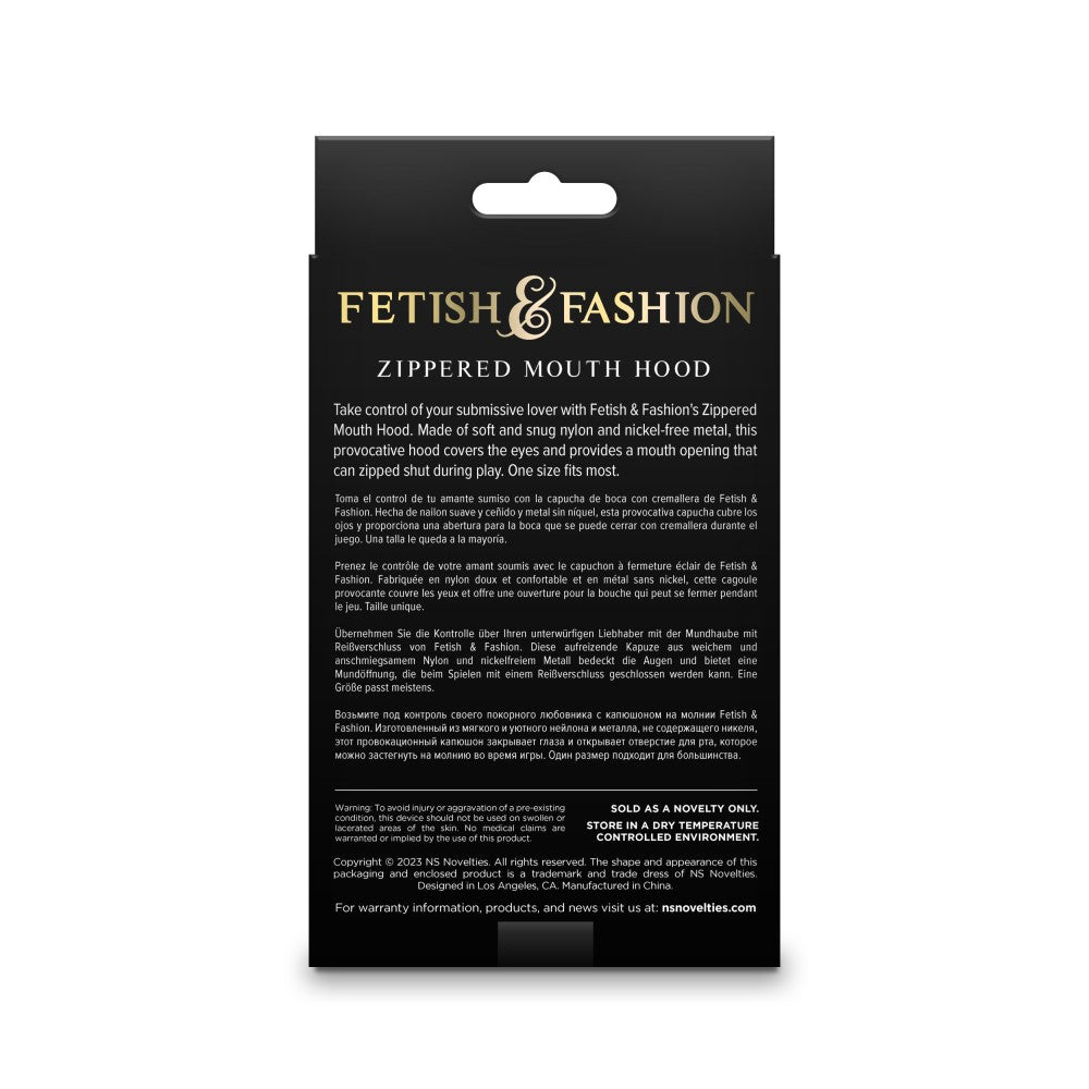 NS TOYS - FETISH & FASHION - ZIPPERED MOUTH HOOD - WHITE - ALTERNATE PACKAGE