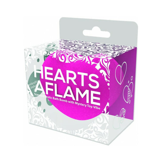HOTT PRODUCTS - HEARTS AFLAME EROTIC LOVERS BATH BOMB HEART-SHAPE SCENTED BATH BOMB WITH MYSTERY TOY VIBE