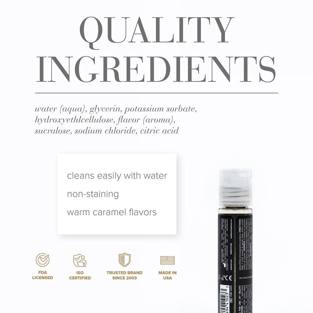 SYSTEM JO - JO GELATO SALTED CARAMEL FLAVORED WATER-BASED LUBRICANT 1 OZ.