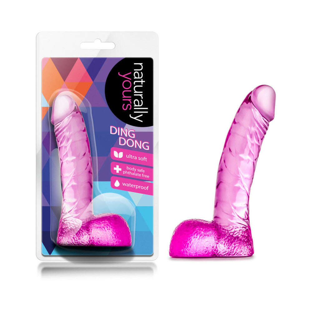 BLUSH - NATURALLY YOURS DING DONG REALISTIC 5.5 IN. DILDO WITH BALLS PINK