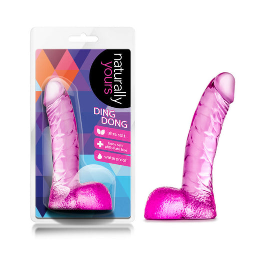 BLUSH - NATURALLY YOURS DING DONG REALISTIC 5.5 IN. DILDO WITH BALLS PINK