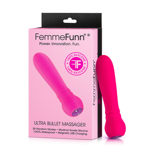 FEMMEFUNN ULTRA BULLET MASSAGER RECHARGEABLE SILICONE VIBRATOR PINK