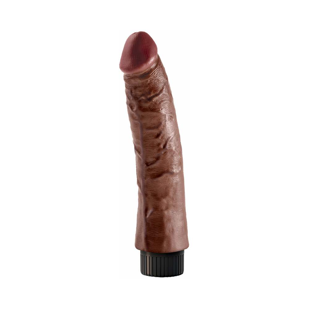 KING COCK 7 IN. VIBRATING COCK POSEABLE DILDO WITH SUCTION CUP BROWN