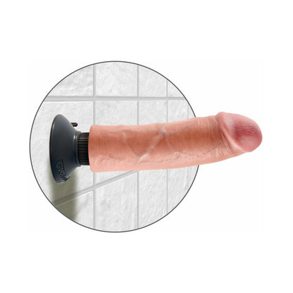 KING COCK 8 IN. VIBRATING COCK POSEABLE DILDO WITH SUCTION CUP BEIGE
