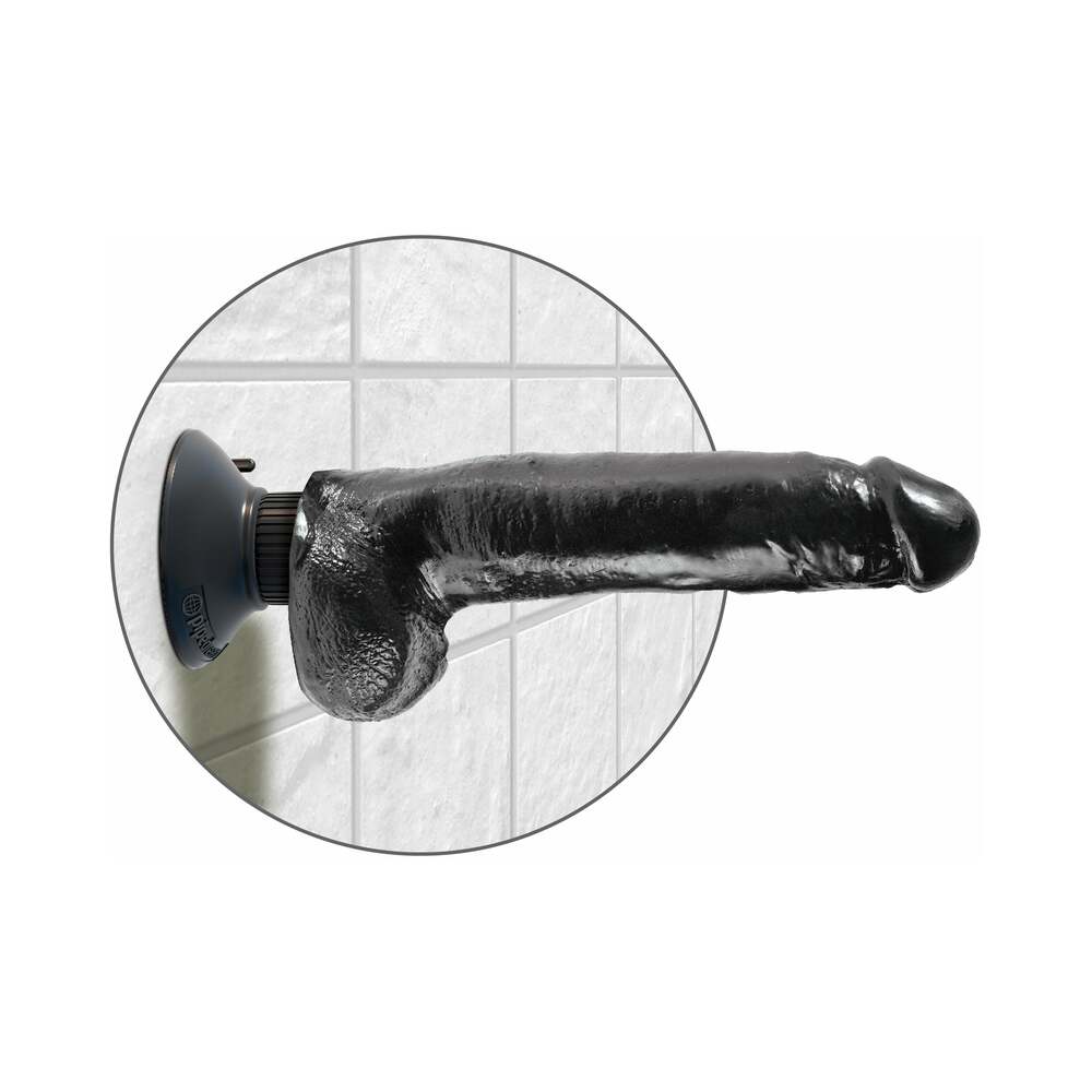 KING COCK - 23 CM VIBRATING COCK WITH BALLS BLACK