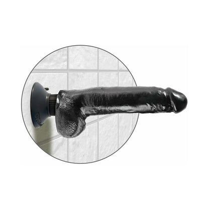 KING COCK - 23 CM VIBRATING COCK WITH BALLS BLACK