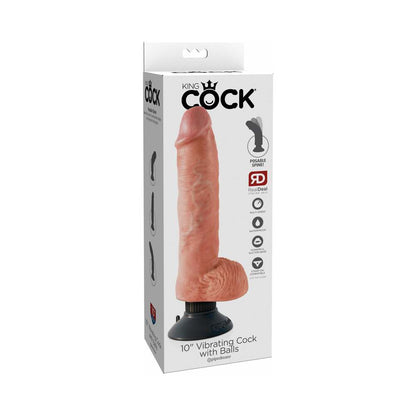 KING COCK - 25.5 CM VIBRATING COCK WITH BALLS FLESH