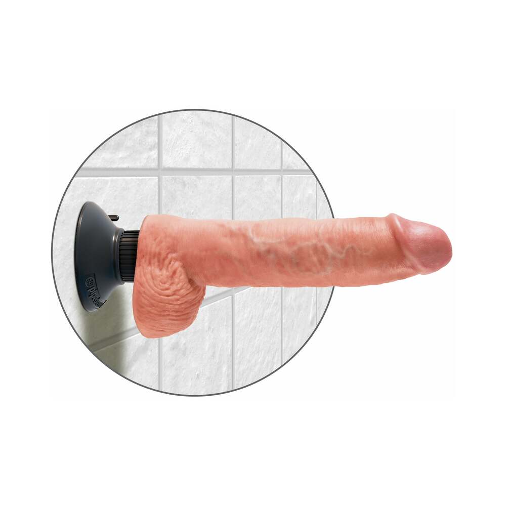 KING COCK - 25.5 CM VIBRATING COCK WITH BALLS FLESH