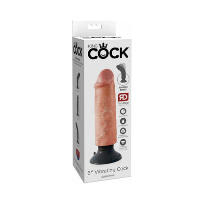 KING COCK - 15.24 CM VIBRATING COCK FLESH