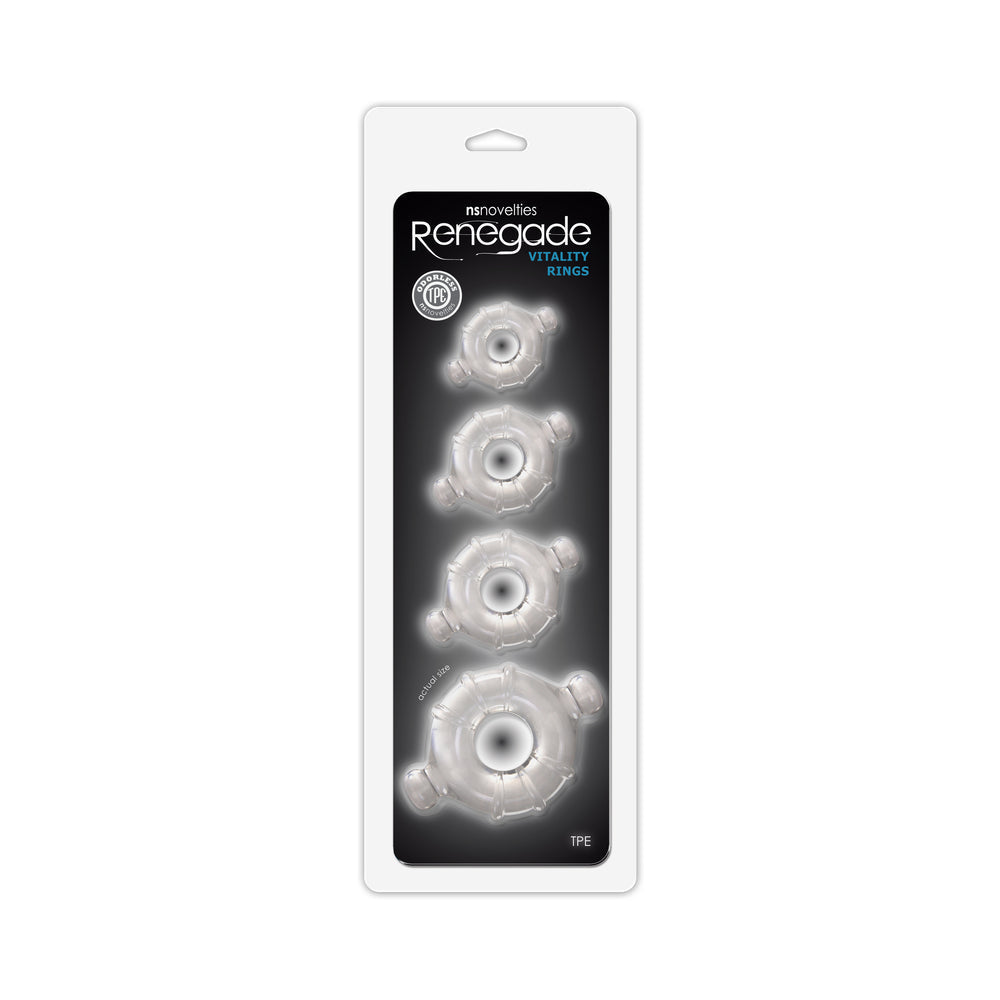 NS NOVELTIES - RENEGADE VITALITY RINGS 4-PACK CLEAR