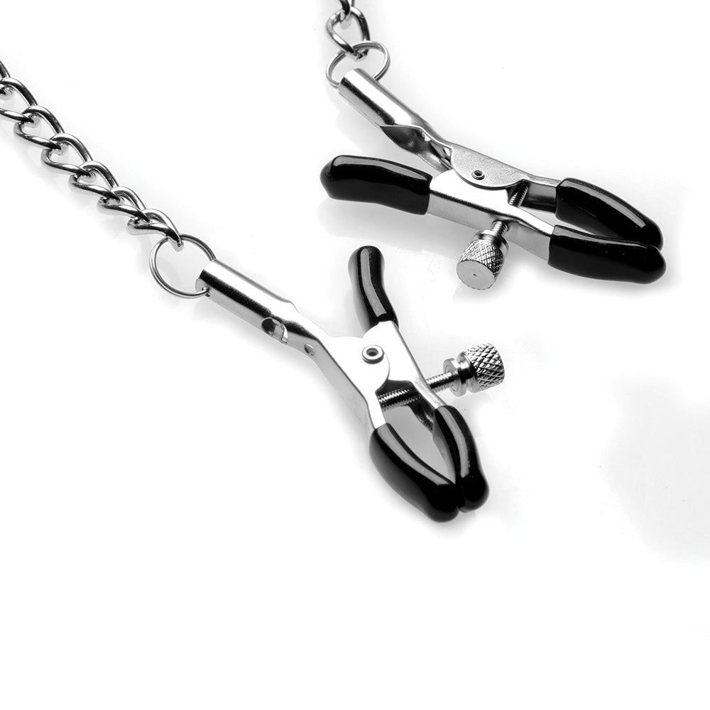 STRICT SILICONE BALL GAG WITH NIPPLE CLAMPS