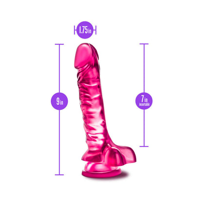 B YOURS BASIC 8 REALISTIC 9 IN. DILDO WITH BALLS PINK