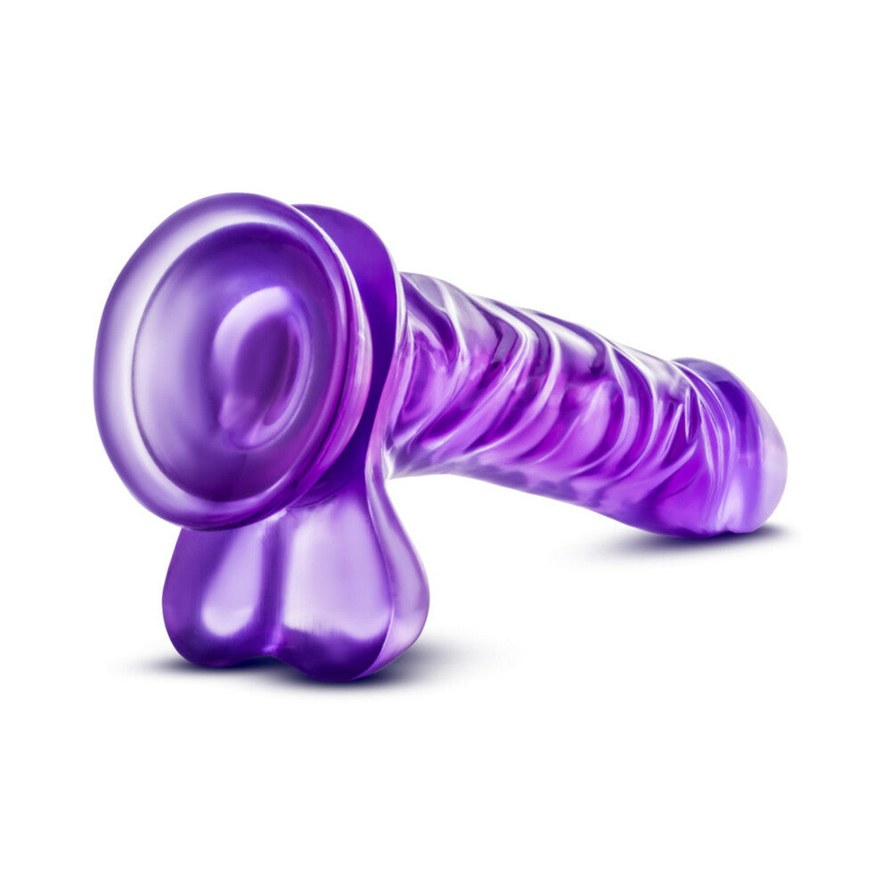 B YOURS BASIC 8 REALISTIC 9 IN. DILDO WITH BALLS PURPLE