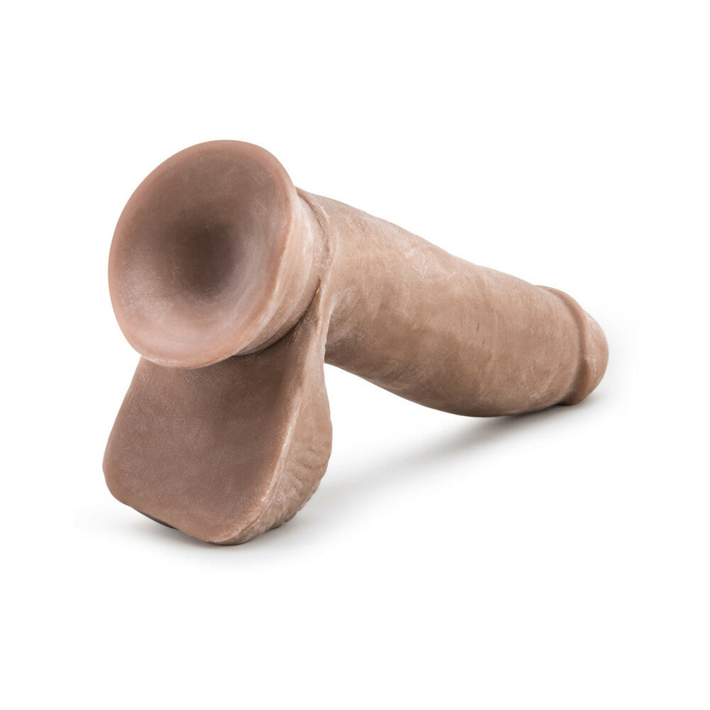 AU NATUREL 7 IN. POSABLE DUAL DENSITY DILDO WITH BALLS TAN